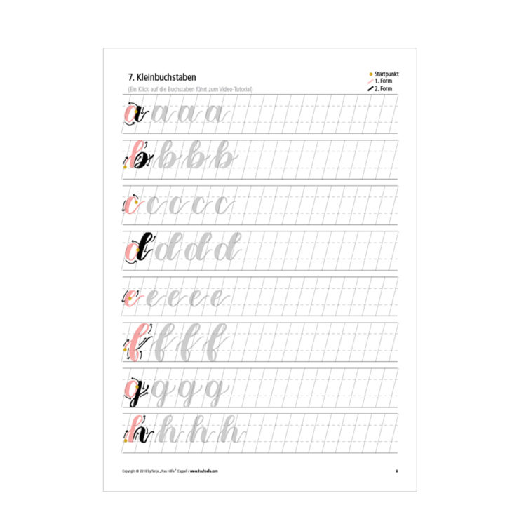 Brush Lettering Guide (Gross) - Frau Hölle Studio