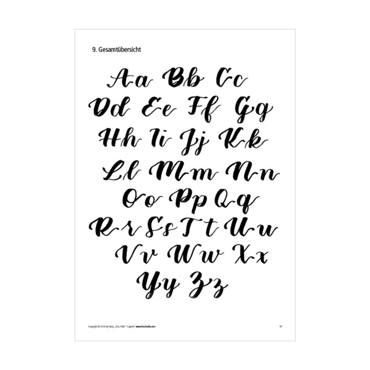 Brush Lettering Guide (Gross) - Frau Hölle Studio