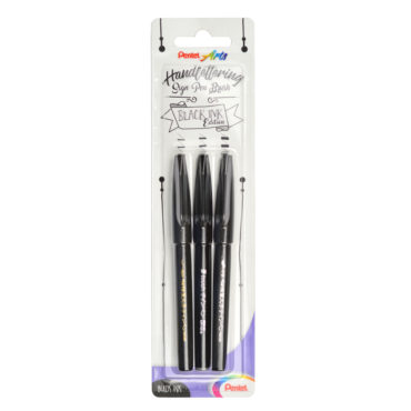 Pentel Brush Sign Pen Black Ink Edition 3er Set