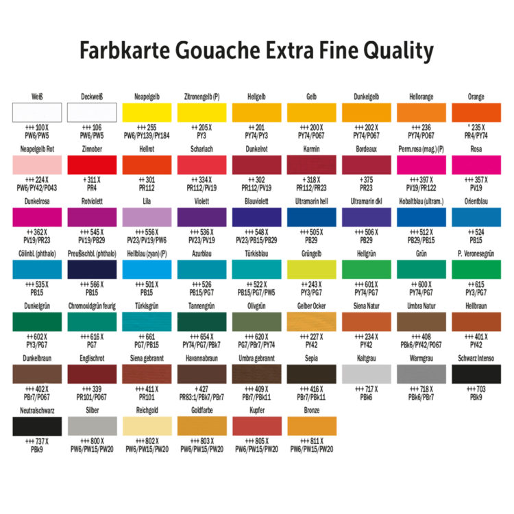 Talens Gouache Extra Fine (60 Farben) Frau Hölle Studio