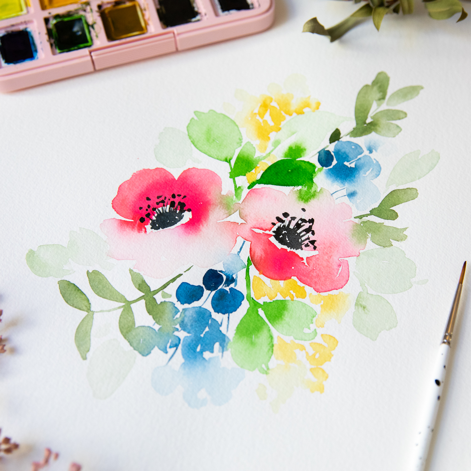 Academy "10 Days Of Loose Watercolor Florals" Onlinekurs [Digital] – Bild 3