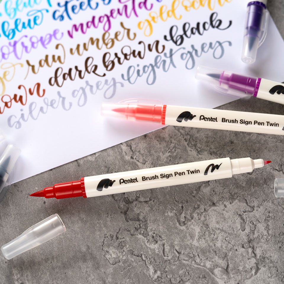 Pentel Brush Sign Pen Twin - Heliotrope