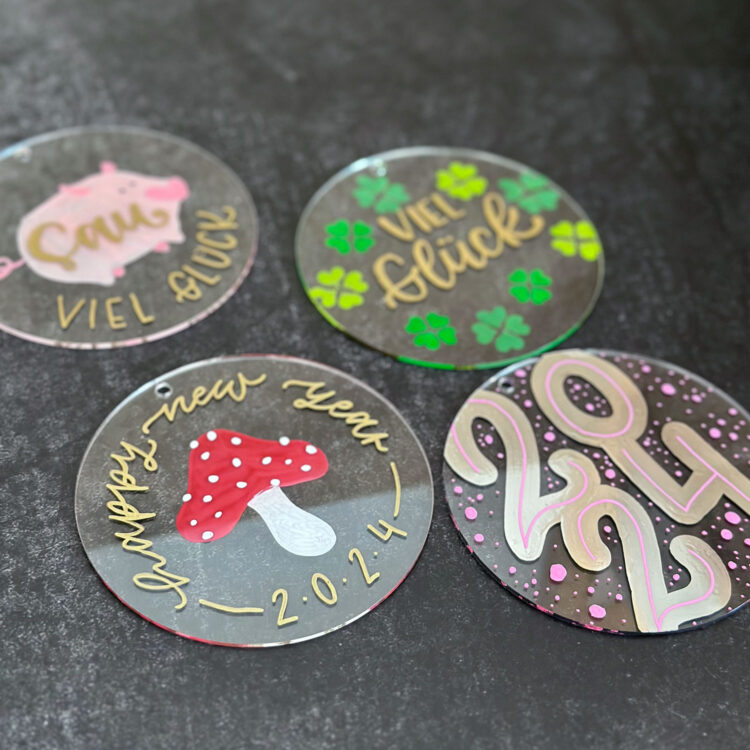 Acrylanhänger Vorlagen Silvester