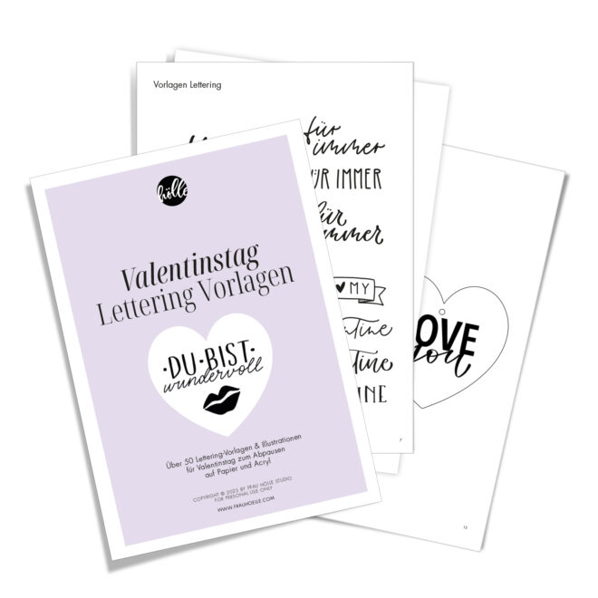 50x Valentinstag Lettering Vorlagen [Digital]