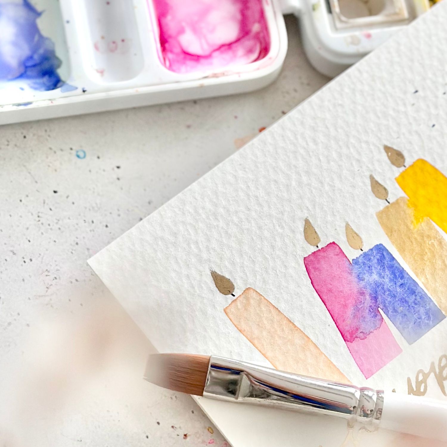 DIY Kartenwelt / Geburtstag mit Watercolor Materialien – Bild 3