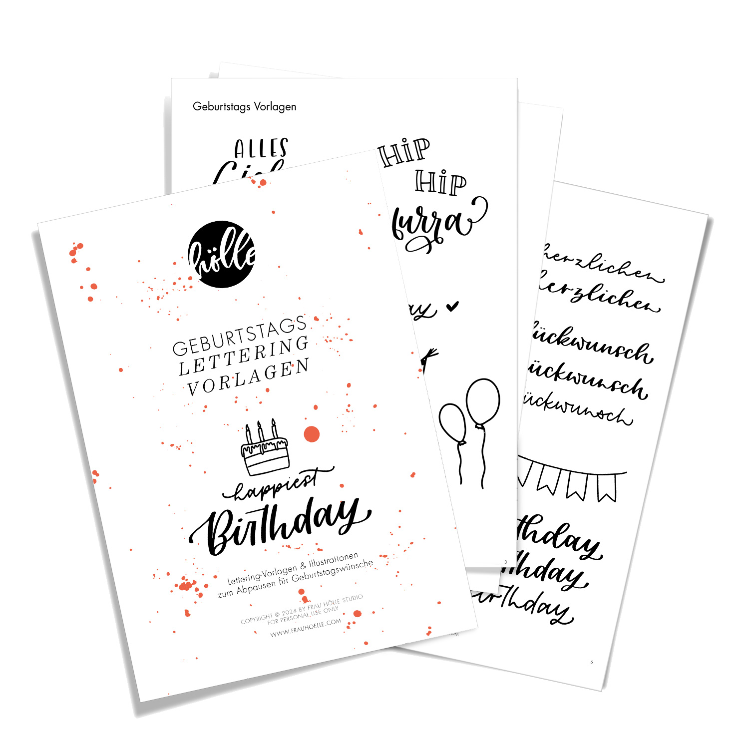 Geburtstags Lettering Vorlagen [Digital]