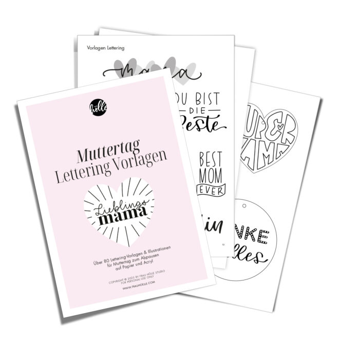 80x Muttertag Lettering Vorlagen [Digital]