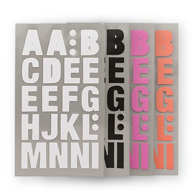 Sticker Buchstaben (4 Farben)