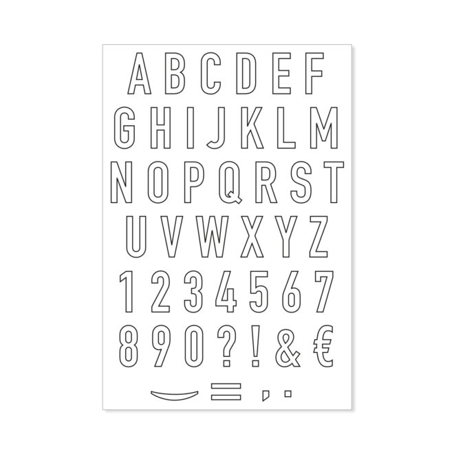 Stempelset A6 Alphabet Outline