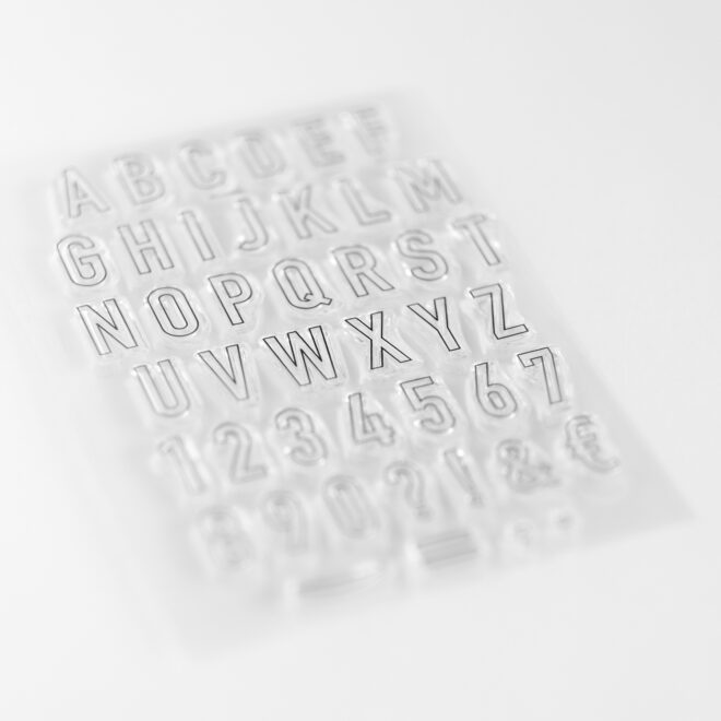 Stempelset A6 Alphabet Outline – Bild 2