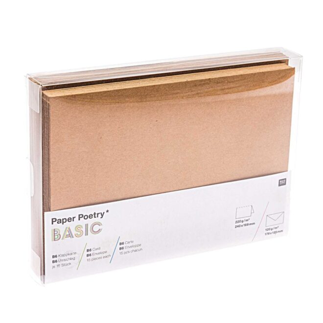 Kartenset Kraftpapier