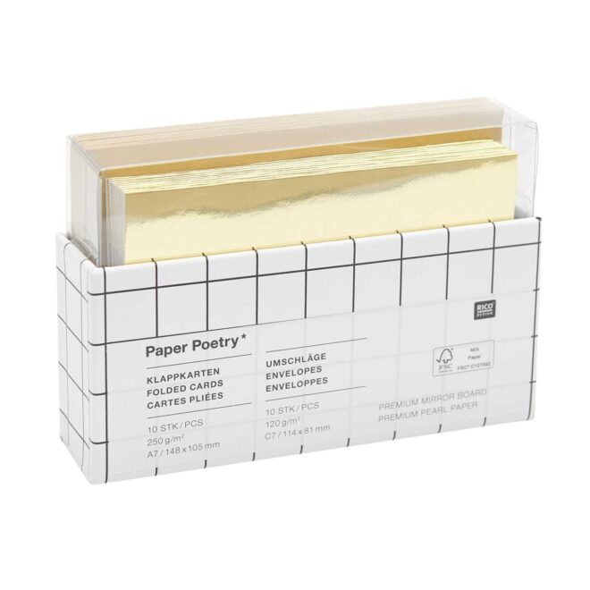 Kartenset Spiegelkarton gold C7/A7