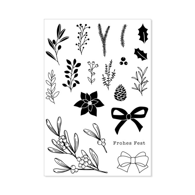 Stempelset A6 "Christmas Botanicals"