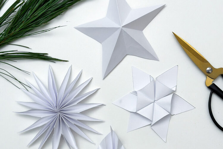 DIY Papiersterne zum Falten, Stecken und Kleben
