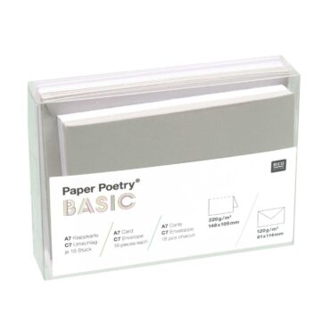 Kartenset Weiß/Grau