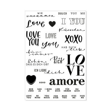 Stempelset A6 Love Notes