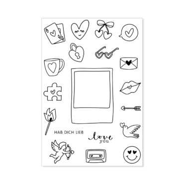 Stempelset A6 Mini Liebe