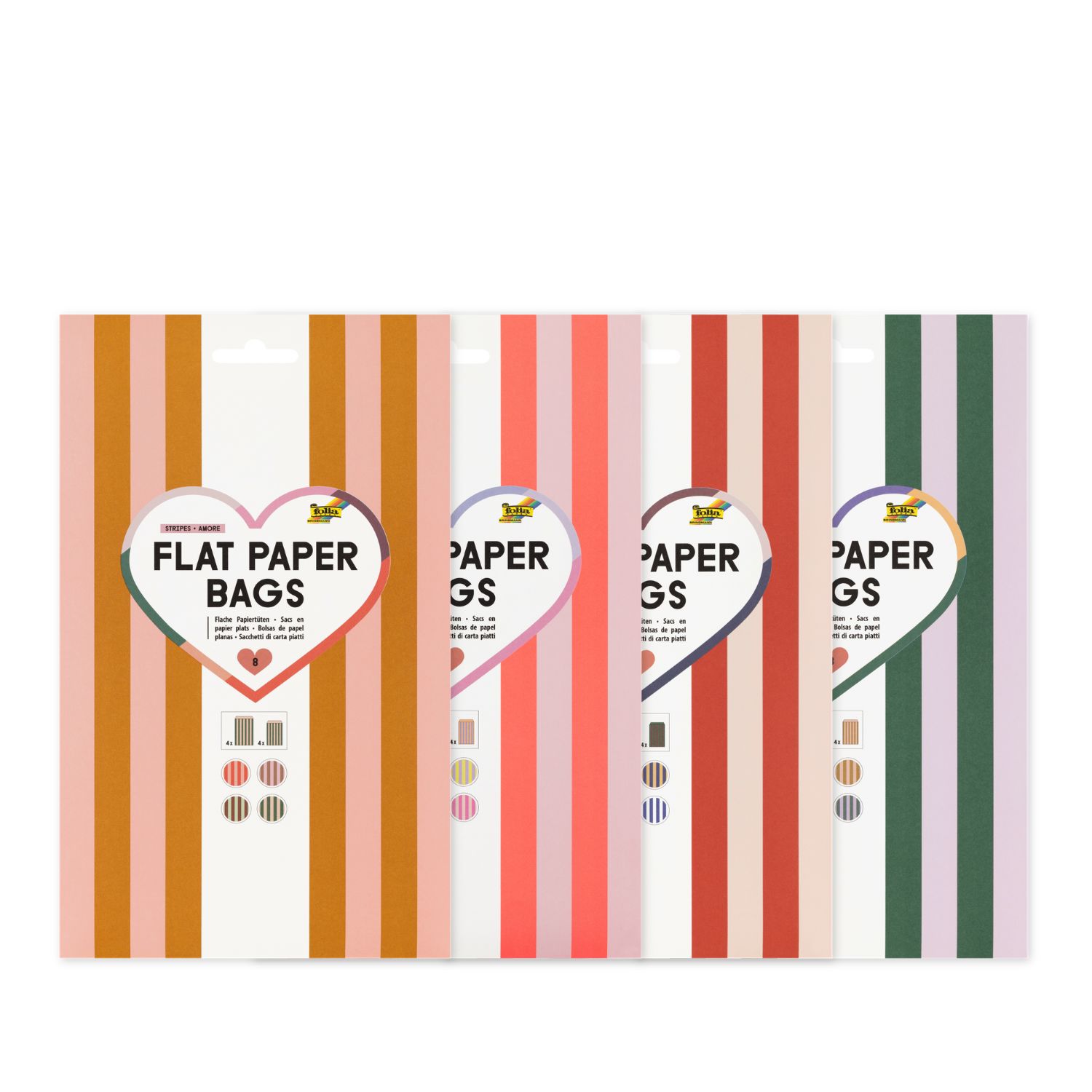 Papiertüten Streifen (4 Farben)