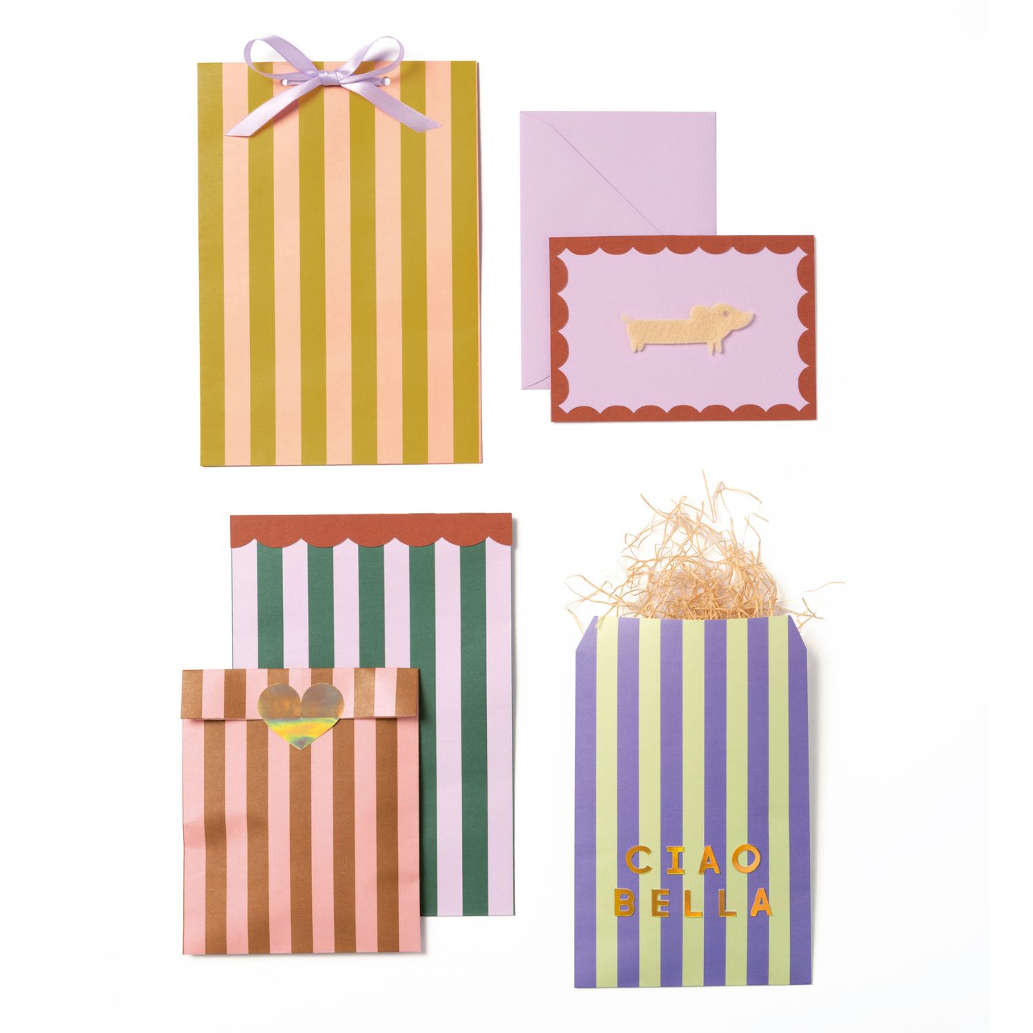 Papiertüten Streifen (4 Farben) – Bild 2