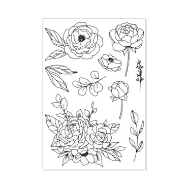 Stempelset A6 Pfingstrosenzauber